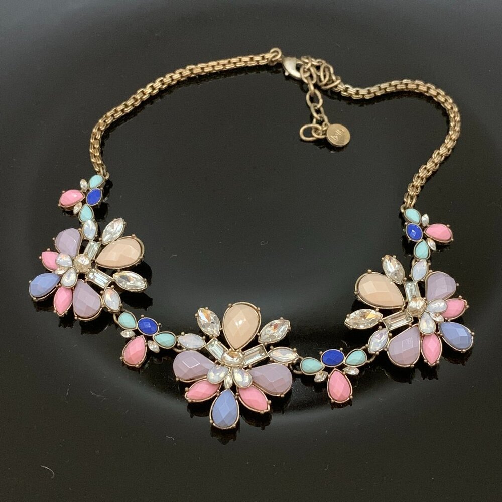 Bella Jack Bold Statement Pastel Floral Flower Big Bib Collar Necklace J…